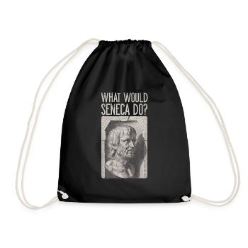 Seneca Bust Stoic Stoa WHAT WOULD SENECA DO? - Drawstring Bag - black - Front
