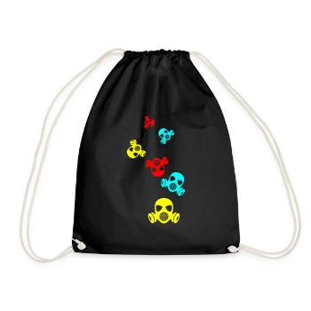 Gas mask symbol - Drawstring Bag - black - Front