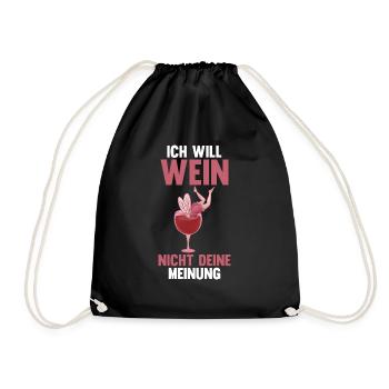 Je veux du vin - Sac de sport léger - noir - Devant