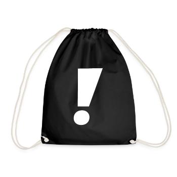 Exclamation mark - Drawstring Bag - black - Front