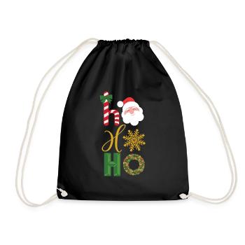 Ho Ho Ho Weihnachten Ikonen - Turnbeutel - Schwarz - Vorne