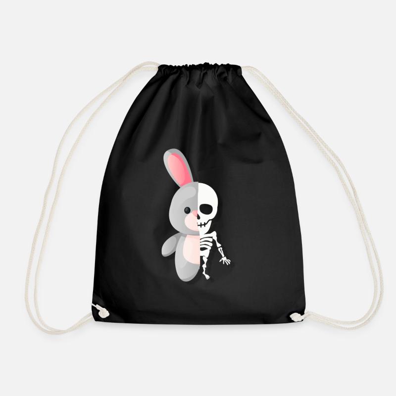 Crazy Hase Skelett - Turnbeutel - Schwarz