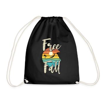 Retro Graphic Cliff Diver Cliff Diving Tombstoning - Drawstring Bag - black - Front