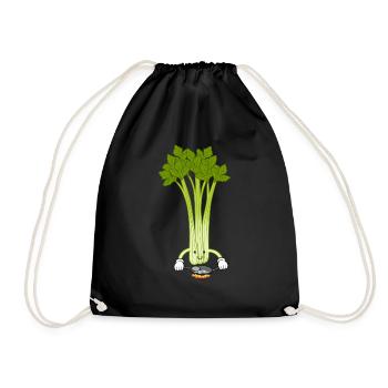 Celery Chef Cooking Cute Celery Vegetables - Drawstring Bag - black - Front