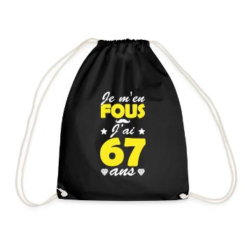 je m en fous j ai 67 ans / anniversaire 67 ans - Sac de sport léger - noir - Devant