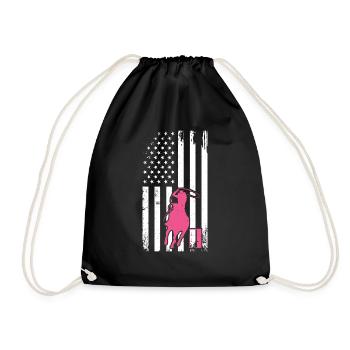 Drapeau américain Western Barrel Horse Barrel Racing - Sac de sport léger - noir - Devant