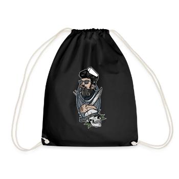Boucher // Oldschool // Illustration - Sac de sport léger - noir - Devant