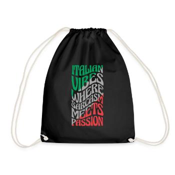 Lustiger Sarkasmus Italien - Turnbeutel - Schwarz - Vorne