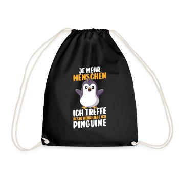 Pinguin - Turnbeutel - Schwarz - Vorne