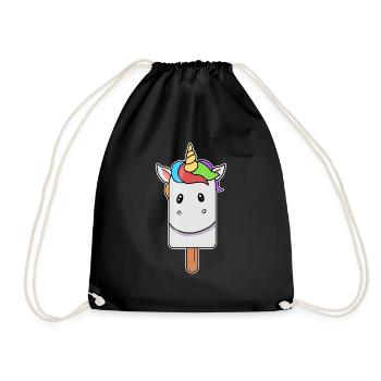 Unicorn Head Popsicle - Drawstring Bag - black - Front