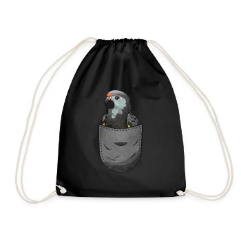 Cadeau de perroquet gris africain - Sac de sport léger - noir - Devant