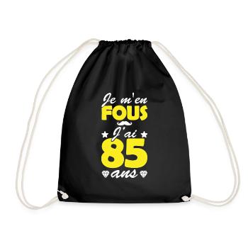 je m en fous j ai 85 ans / t-shirt 85 ans - Sac de sport léger - noir - Devant