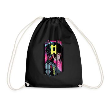 Cyborg Woman Futuristic Symbol - Drawstring Bag - black - Front
