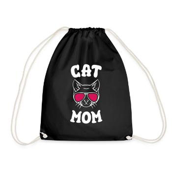 Cat Mom - Turnbeutel - Schwarz - Vorne