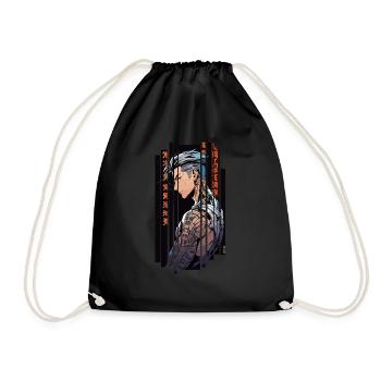 Orange Cyber Tattooed Man - Drawstring Bag - black - Front