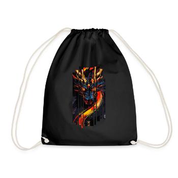 Red fantasy dragon - Drawstring Bag - black - Front