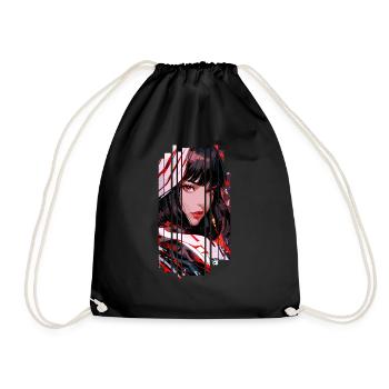 Cyborg Woman blanc kanji - Sac de sport léger - noir - Devant