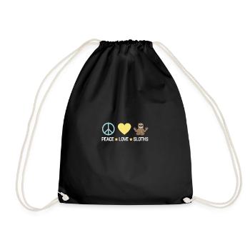 Tropical Zoo Animal Gift Peace Sloth - Drawstring Bag - black - Front