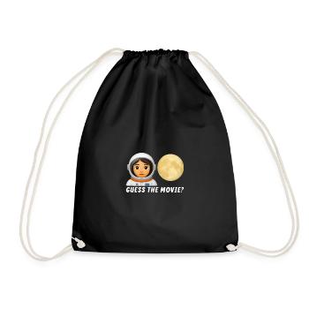 Astronaut and Full Moon Illustration - Drawstring Bag - black - Front