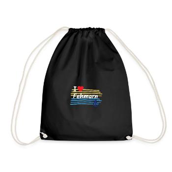 I love Fehmarn coastal look - Drawstring Bag - black - Front