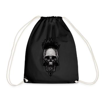 Punk Cyber Skull Skull Biker Steampunk - Sac de sport léger - noir - Devant