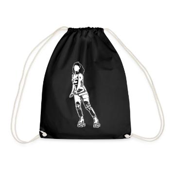 Roller Skater Girl - Drawstring Bag - black - Front