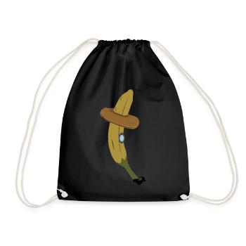 Banane und Bagel - Turnbeutel - Schwarz - Vorne