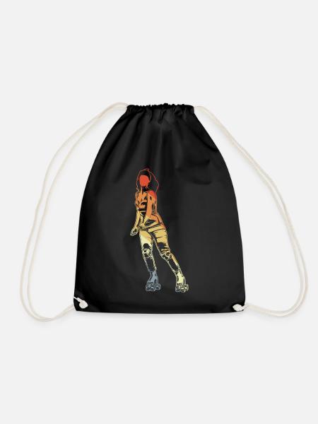 Roller skater - Drawstring Bag - black