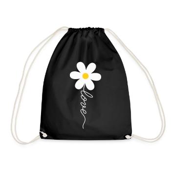 Love Blume - Turnbeutel - Schwarz - Vorne