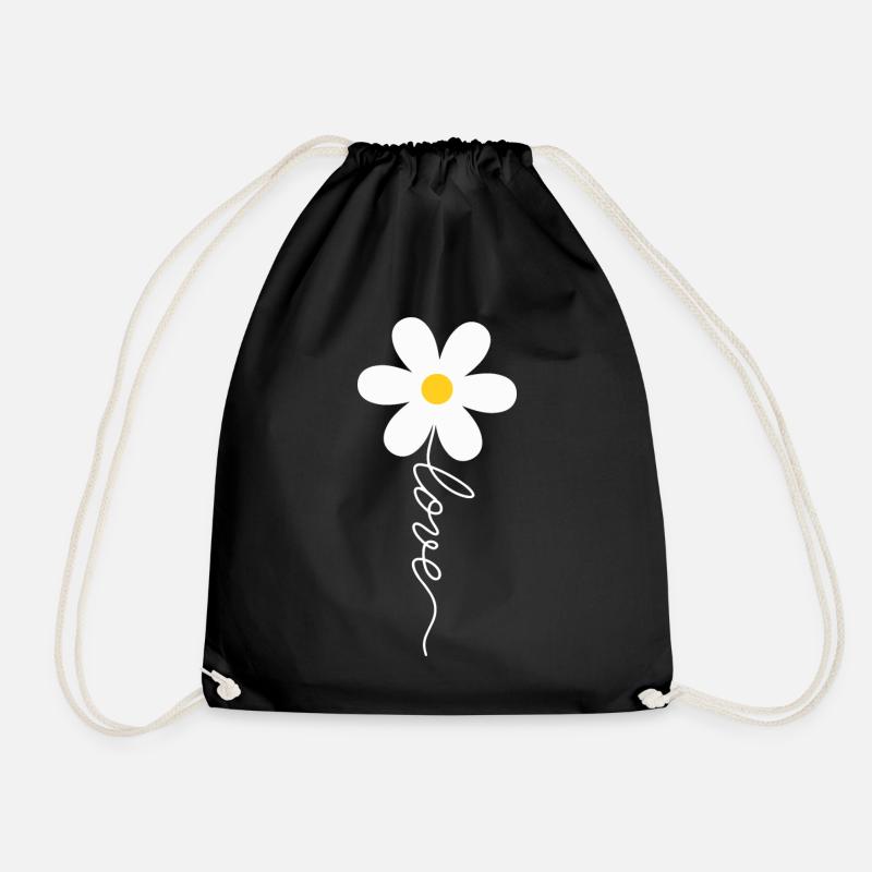 Love Blume - Turnbeutel - Schwarz