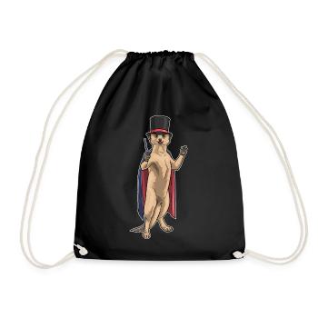 Meerkat Wizard Wand - Drawstring Bag - black - Front