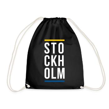 Design du logo de la ville de Stockholm - Sac de sport léger - noir - Devant
