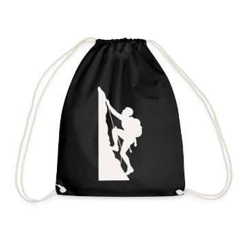 Klettersilhouette am Felsen - Turnbeutel - Schwarz - Vorne