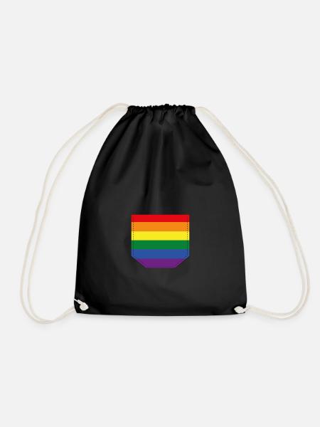 Brusttasche LGBT bunt Geschenk Idee - Turnbeutel - Schwarz