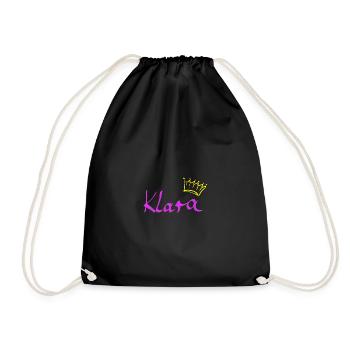 Klara avec une couronne comme idée cadeau - Sac de sport léger - noir - Devant