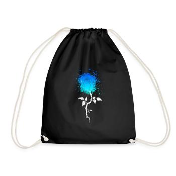 Blue Rose - Drawstring Bag - black - Front
