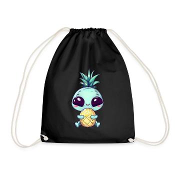 Alien avec coiffure punk ananas - Sac de sport léger - noir - Devant