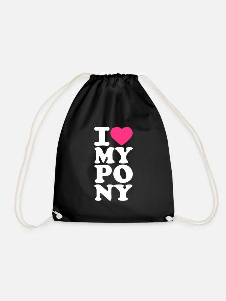J'aime mon cœur, je poney mon poney mon poney - Sac de sport léger - noir
