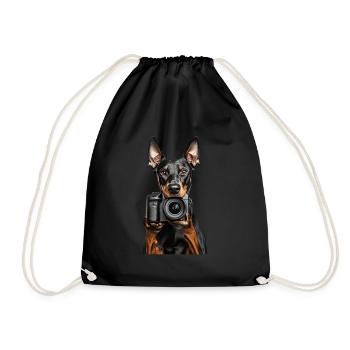 Dobermann - Turnbeutel - Schwarz - Vorne