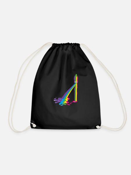 spargel, regenbogen,kotzender spargel, bunt - Turnbeutel - Schwarz