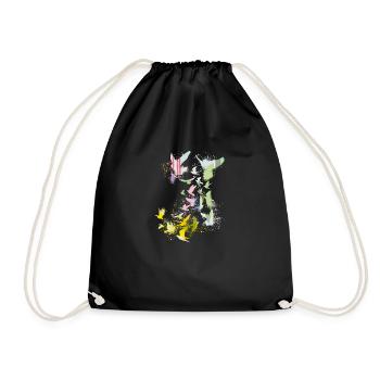 pigeons, sourds, oiseaux, troupeaux d’oiseaux, graffitis, pastel - Sac de sport léger - noir - Devant