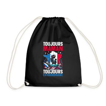 Fête des mères aux racines françaises, maman, meilleur - Sac de sport léger - noir - Devant