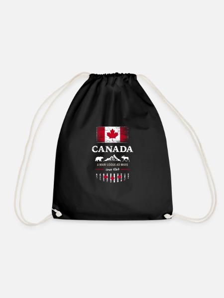 Canada Kanada Amerika maple leaf Flagge Fahne - Turnbeutel - Schwarz