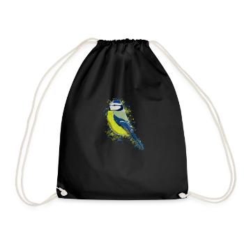 Blue Bird Bird Lover Birdwatcher - Drawstring Bag - black - Front