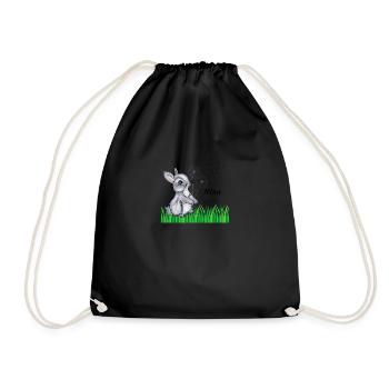 Hase Name Geschenk Nina - Turnbeutel - Schwarz - Vorne