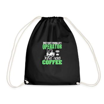 Forklift driver operator funny design - Drawstring Bag - black - Front