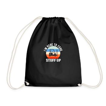 Forklift driver operator funny design - Drawstring Bag - black - Front