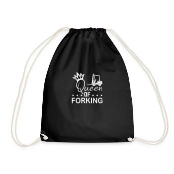 Forklift driver operator funny design - Drawstring Bag - black - Front