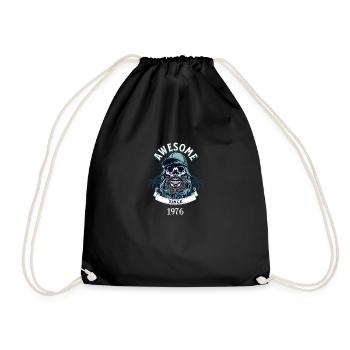 Awesome Since 1976 Vintage Birthday Retro - Drawstring Bag - black - Front