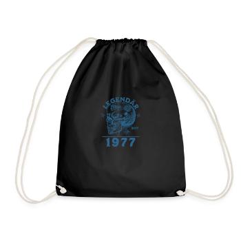 Geburtstag Legendär Seit 1977 Geschenk - Turnbeutel - Schwarz - Vorne
